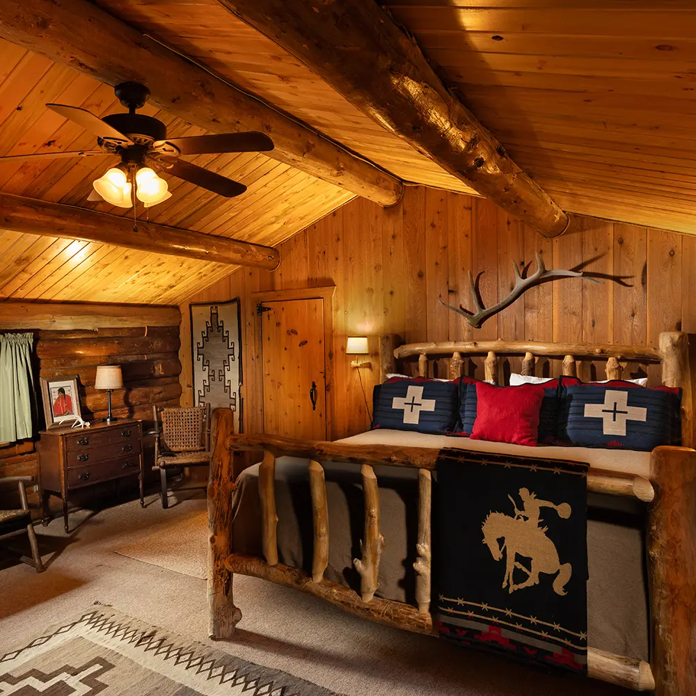 The interior of a cabin at Blackwater Creek Lodge & Guest Ranch.